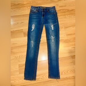 Girl’s Vigoss Distressed Skinny Jeans - Blue